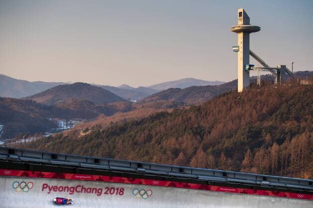180208 Valentin Crute of Romania during a Men s Luge practice session ahead of the 2018 Winter Olympics on February 8 2018 in Pyeongchang Photo Joel M BILDBYR N code JM 87606  Copyright: JOELxMARKLUND BB180208JM017
