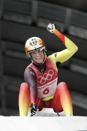 GEISBERGER Natalie team GER Olympic gold medalist Luge finals of women Olympic Winter Games 2018 PyeongChang of South Korea at the Winter Olympics 2018 PyeongChang 13 February 2018