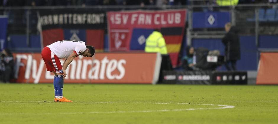 Photo loser Filip Kostic HSV after the final whistle football 1 Bundesliga on sat 17 02 2018 Hamburger SV Bayer Leverkusen 1 o4 2