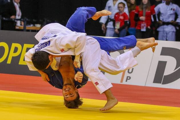 Zhanasay Smagulov KAZ against Anthony Zingg GER in the class up to 73 KG Duesseldorf North Rhine Westphalia Germany ISS DOme Copyright: xAgentur54Gradx SebastianxSendlakx