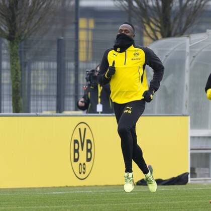 Dortmund Germany 05 03 2018 Training BV Borussia Dortmund BVB Usain Bolt runs DeFodi053