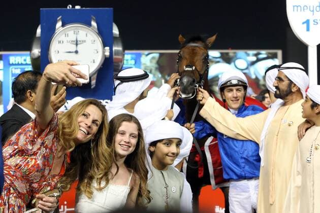 31 03 2018 Dubai UAE UNITED ARAB EMIRATES Thunder Snow Victory Coach Suroor al Maktoum 180331D689DUBAI MEYDAN JPG