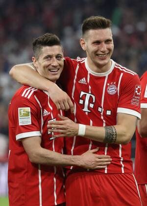 Soccer Bundesliga FC Bayern Munich Borussia Mönchengladbach Robert Lewandowski and Niklas Süle Munich Bayern Germany Allianz Arena