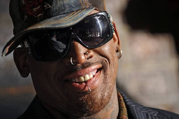 - ANTWERP, BELGIUM : Former NBA Basketball Herren USA basketball player US Dennis Rodman makes a press conference PK Pressekonferenz in Antwerp, Tuesday 10 November 2009, ahead of a gala game between Belgian Legends and NBA Legends. DIRKxWAEM  x16501703x