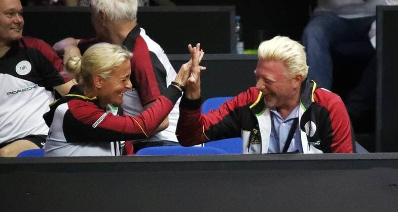 Tennis Fed Cup 2018 Germany Czech Republic Germany Stuttgart 21 04 2018 Tennis Fed Cup 2018 Germany Czech Republic v l Barbara Rittner Boris Becker
