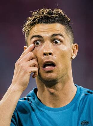 Munich 25 04 2018 Cristiano Ronaldo Real looks startled Bayern Munich Real Madrid