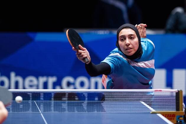 180429 Egyptian Farah Abdel Aziz during the table tennis match between Japan and Egypt on April 29, 2018 in Halmstad  Copyright: MATHIASxBERGELD BB180429MB112