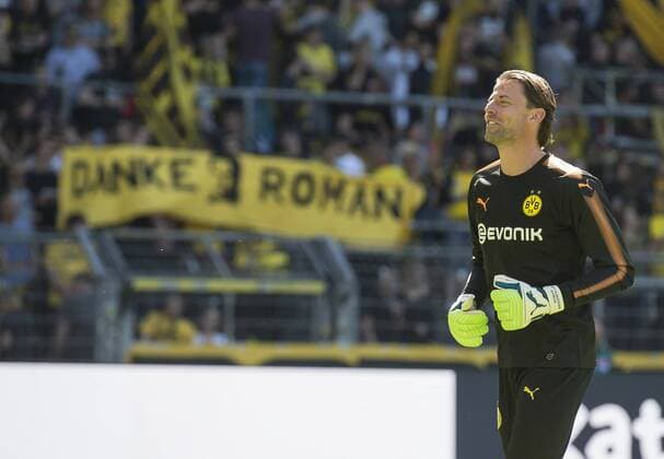 Football 1 Bundesliga Season 2017 2018 33 Matchday Borussia Dortmund FSV Mainz 05 at 05 05 2018 at Signal Iduna Park Dortmund Nordrhein Westfalen Dortmund goalkeeper Roman Weidenfeller is warming up Copyright: xKirchner DavidxInderliedx