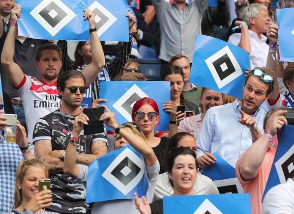 Dennis Diekmeier HSV with his wife Dana on the tribune he is not in the squad