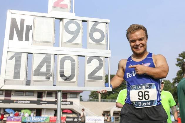 Integratives Sportfest in 09 06 2018 New World Record with 14 02m Niko Kappel VfL Sindelfingen and V T01 F41 Integrative Sportfest on 09 06 2018 at the Manforter Stadium in Germany xakx