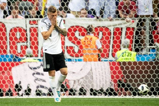 180617 Toni Kroos of Germany looks dejected during the FIFA World Cup group stage match between Germany and Mexico on June 17, 2018 in Moscow Photo Petter Arvidson BILDBYRAN Code PA 92069  Copyright: PETTERxARVIDSON BB180617PA070