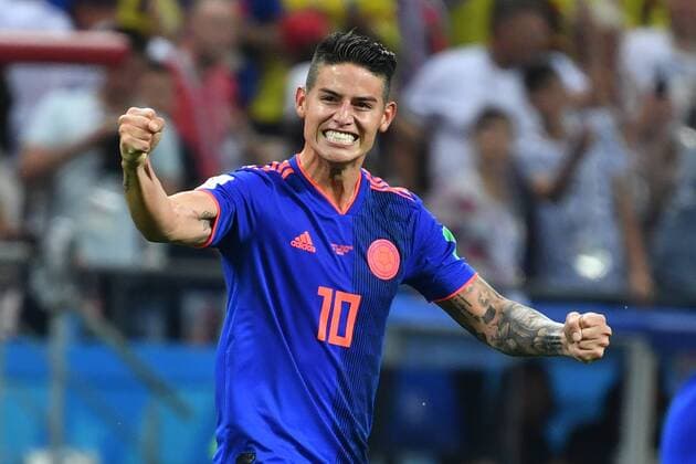 James RODRIGUEZ COL Cheers Joy Enthusiasm Action Single-shot single image Half-figure half figure Poland PO Colombia COL 0 3 Preliminary Group C Match 31 on 24 06 2018 in Kazan Kazan Arena World Cup 2018 in Russia vom 14 06 15 07 2018