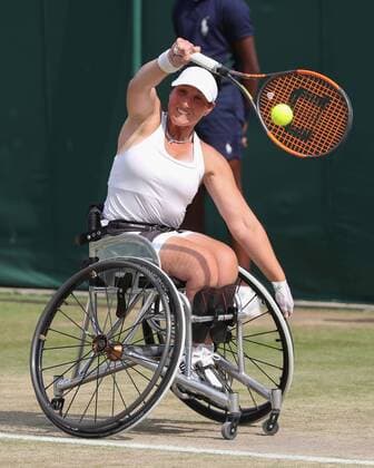 Katharina Krueger Wheelchair Women Single Tennis Wimbledon 2018 Grand Slam ITF ATP WTA AELTC London Great Britain 12 July 2018 Copyright: xJuergenxHasenkopfx