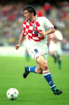 Sport Football Soccer World Cup France 98 Lens Felix Bollaert 14 06 1998 National Team Croatia Davor Suker Full Body Whole Body Leading the lead individual action