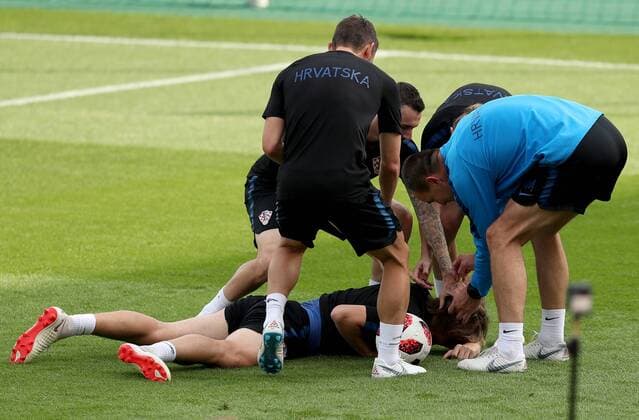 Croatian national football team training 14.07.2018., Moscow, Russia - World Cup 2018 Training of Croatian national football team on the Luznjiki stadium at the finals of the World Cup day before match against France. Luka Modric. IgorxKralj PIXSELL