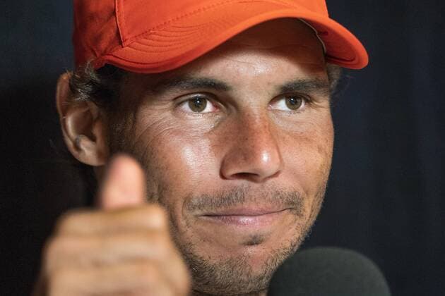 TORONTO, ON - AUGUST 05: 1 Ranked Tournament player Rafael Nadal of Spain during interviews at the Rogers Cup Sunday August 5, 2018 at Aviva Centre in Toronto, Ontario Canada. (Photo by Jeff Chevrier Icon Sportswire) TENNIS: AUG 05 Rogers Cup Icon180805011 EDITORIAL USE ONLY