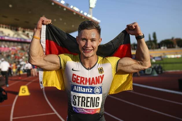 Para Athletics EM Berlin 22 08 2018 Gold over 200m for Felix Streng T64 GER TSV Bayer 04 Leverkusen Para Athletics EM on 22 08 18 at the Friedrich Ludwig Jahn Sports Park in Berlin Germany xakx