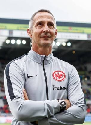 Freiburg Germany 25 08 2018 1 Bundesliga 1 Gameday Sport Club Freiburg Eintracht Frankfurt Coach Adi Huetter SGE is watching DeFodi507