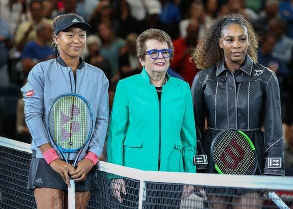 L R Naomi Osaka Billie Jean King Serena Williams Womens Singles Final Final Game Copyright: xJuergenxHasenkopfx