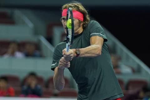 (181002) -- BEIJING, Oct. 2, 2018 -- Alexander Zverev of Germany hits a return during the men s singles first round match against Roberto Bautista Agut of Spain at China Open tennis tournament in Beijing, China, Oct. 2, 2018. Alexander Zverev won 2-0. ) (SP)CHINA-BEIJING-TENNIS-CHINA OPEN-MEN S SINGLES (CN) JuxHuanzong