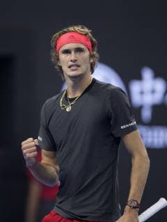 (181004) -- BEIJING, Oct. 4, 2018 -- Alexander Zverev of Germany reacts during the men s singles second round match against Melek Jaziri of Tunisia at China Open tennis tournament in Beijing, China, Oct. 4, 2018.) (SP)CHINA-BEIJING-TENNIS-CHINA OPEN-MEN S SINGLES FeixMaohua