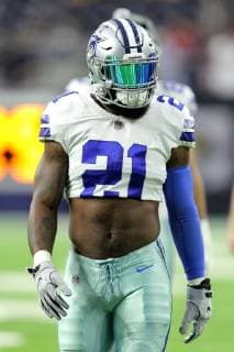 October 7, 2018 - Houston, Texas, U.S - Dallas Cowboys running back Ezekiel Elliott (21) prior to the NFL American Football Herren USA regular season game between the Houston Texans and the Dallas Cowboys at NRG Stadium in Houston, TX on October 7, 2018 NFL 2018 - Dallas Cowboys vs Houston Texans OCT 07 - ZUMAw137 20181007_zap_w137_018 Copyright: xErikxWilliamsx