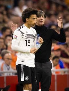 Amsterdam 13 10 2018 Leroy Sane Germany Coach Joachim Löw Germany Netherlands Germany
