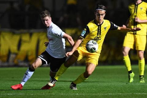 Soccer Regional League Season 13 Matchday SC Verl Alemannia Aachen on 12 10 2018 at Sportclub Arena in Verl Jan Schöppner Verl left David Pütz Aachen right xRx