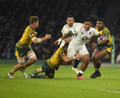 November 25, 2018 - London, England, United Kingdom - Manu Tuilagi seen in action during the England v Australia Quilter Internationals at the Twickenham in London. England Vs Australia Rugby in London, UK - 25 Nov 2018 - ZUMAs197 87038335st Copyright: xGrahamxGlendinningx