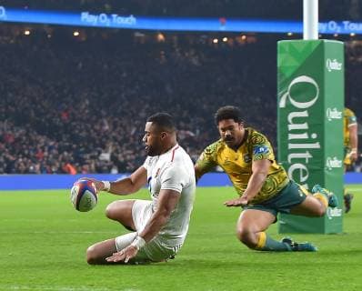 November 25, 2018 - London, England, United Kingdom - Joe Cokanasiga seen in action during the England v Australia Quilter Internationals at the Twickenham in London. England Vs Australia in London, UK - 25 Nov 2018 - ZUMAs197 87038520st Copyright: xGrahamxGlendinningx