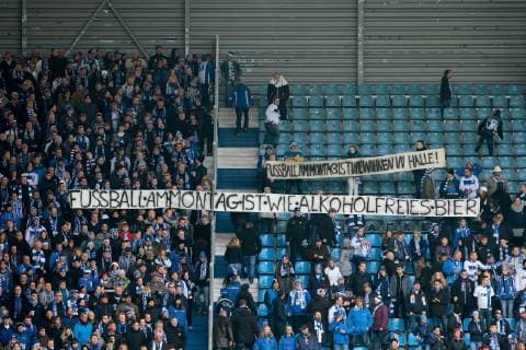 02 12 2018 xtgx Football 2 Bundesliga 1 FC Magdeburg VfL Bochum emspor v l Fan protest Protest against Monday games DFL DFB REGULATIONS PROHIBIT ANY USE OF PHOTOGRAPHS as IMAGE SEQUENCES and or QUASI VIDEO Magdeburg