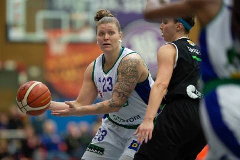 Basketball Women DBBL flippo Baskets BG 74 Fireballs Bad Aibling 04 11 2018 Göttingen Göttingens Klaudia Grudzien am Ball Photo Swen Doorman flippo Baskets BG 74 Fireballs Bad Aibling SPF4233