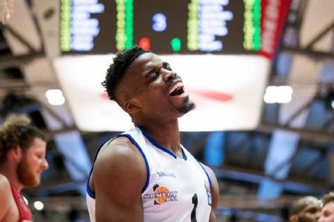 easycredit Basketball Bundesliga Matchday 15 on 5 1 2019 Season 2018 2019 Science City Jena vs. Giessen 46ers Ikenna Ike Iroegbu Jena disappoints Portrait Sparkassen Arena Jena