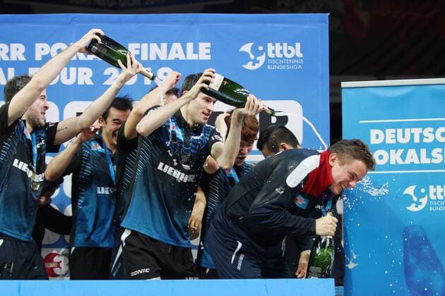Jubilee at TTF Liebherr Ochsenhausen German Table Tennis Cup Final 2019 Final Four on 05 01 2019 German Table Tennis Cup Final 2019 Final Four on 05 01 2019 New Ulm Copyright: xEIBNER Benjamin_Laux EP_BLU