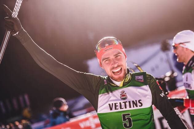 ITA FIS World Cup Nordic Combined Val di Fiemme 11 01 2019 Stadio del Salto Lago di Tesero ITA FIS World Cup Nordic Combined Cross Country ITA FIS Winner Johannes Rydzek GER Winner Johannes Rydzek of Germany during Cross Country Competition of FIS Nordic Combined World Cup at the Stadio del Salto in Lago di Tesero Italy on 2019 01 11 Lago di Tesero Alto Adige Italy Kein Release verfügbar
