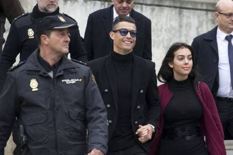 Cristiano Ronaldo with his girlfriend Georgina Rodriguez before the Regional Court of Madrid on the occasion of his tax evasion proceedings Madrid 22 01 2018  Foto:xDyDxFotografosx xFuturexImage