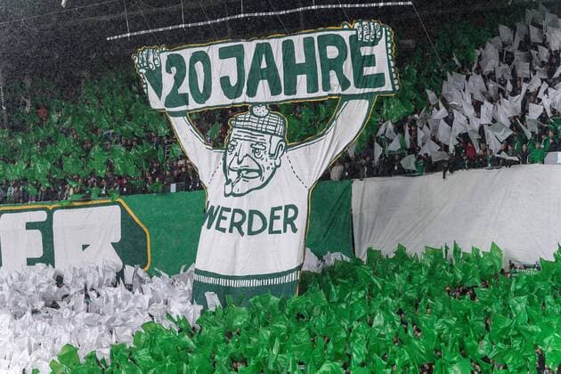 GER 1 FBL Werder Bremen vs FC Augsburg 10 02 2019 Weser Stadium Bremen GER 1 FBL Werder Bremen vs FC Augsburg DFL REGULATIONS PROHIBIT ANY USE OF PHOTOGRAPHS AS IMAGE SEQUENCES AND OR QUASI VIDEO in picture 120 Jshre werder ostkurve nordphotoxKokenge nph00001
