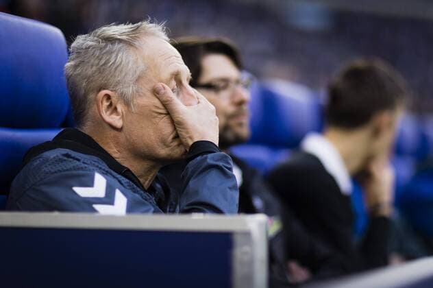 Gelsenkirchen 16 02 2019 coach Christian Streich SCF FC Schalke 04 SC Freiburg