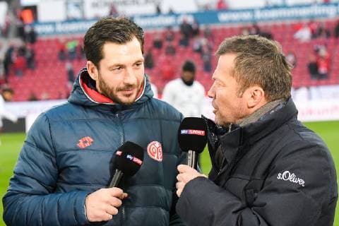 09 03 2019 xpsx Football 1 Bundesliga 1 FSV Mainz 05 Borussia Moenchengladbach v l Sandro Schwarz Trainer 1 FSV Mainz 05 Lothar Matthaeus Sky DFL DFB REGULATIONS PROHIBIT ANY USE OF PHOTOGRAPHS as IMAGE SEQUENCES and or QUASI VIDEO Photo Jan Huebner Scheiber Mainz