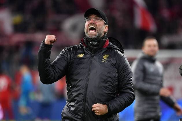 Juergen KLOPP Coach Liverpool Jubilation Joy Enthusiasm Single image cut single motif half figure FC Bayern Munich M FC Liverpool LIV 1 3 Soccer Champions League Round of 16 on 13 03 2019 A L L I A N Z A R E N A DFL REGULATIONS PROHIBIT ANY USE OF PHOTOGRAPHS AS IMAGE SEQUENCES AND OR QUASI VIDEO