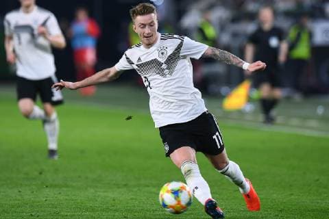 Football international Germany Serbia on 20 03 2019 at the Volkswagen Arena in Wolfsburg Marco Reus Germany DFB regulations prohibit any use of photographs as image sequences and or quasi video xRx