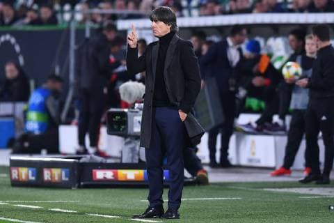 Football international Germany Serbia on 20 03 2019 at the Volkswagen Arena in Wolfsburg Joachim Jogi Löw national coach DFB regulations prohibit any use of photographs as image sequences and or quasi video xRx