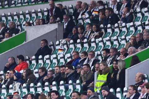 Football international Germany Serbia on 20 03 2019 at the Volkswagen Arena in Wolfsburg Empty ranks at the Volkswagen Arena DFB regulations prohibit any use of photographs as image sequences and or quasi video xRx