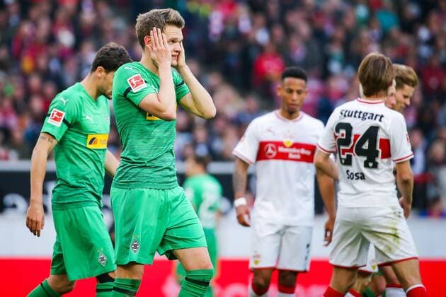 Matthias Ginter Borussia Moenchengladbach dissatisfied DFL regulations prohibit any use of photographs as image sequences and or quasi video GER Fussball 1 Bundesliga VfB Stuttgart Borussia Moenchengladbach 27 04 2019 Stuttgart Copyright: xTomxWellerx xEibner-Pressefotox EP_eer