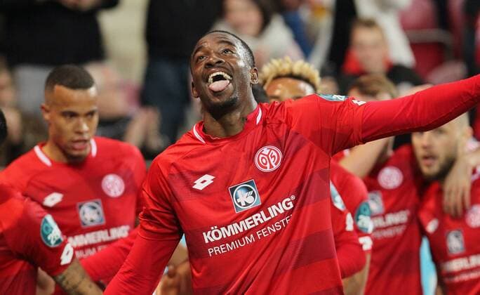 1 FSV Mainz 05 RB Leipzig goal celebration after 3 3 equalization by Jean Philippe Mateta Football 1 Bundesliga