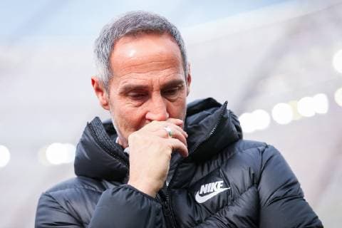 Coach Adi Huetter Eintracht Frankfurt dissatisfied DFL regulations prohibit any use of photographs as image sequences and or quasi video GER Football 1 Bundesliga Bayer 04 Leverkusen Eintracht Frankfurt 05 05 2019 Leverkusen Copyright: xEIBNER TomxWellerx EP_eer