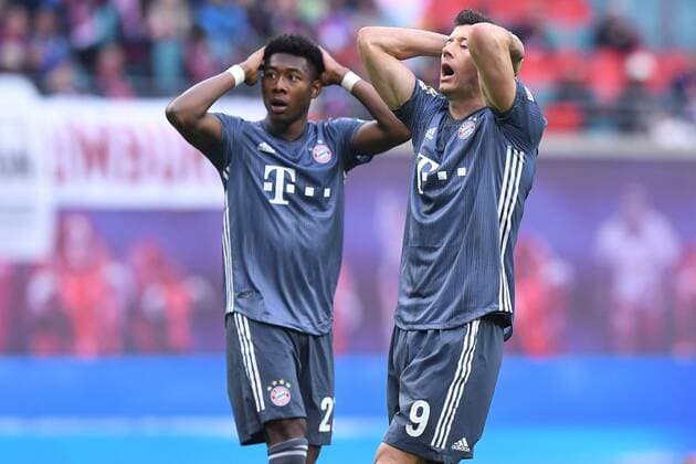 Football 1 Bundesliga 33 Matchday RB Leipzig FC Bayern Munich 11 05 2019 at Red Bull Arena Leipzig David Alaba Munich left Robert Lewandowski Munich right DFL regulations prohibit any use of photographs as image sequences and or quasi video xRx