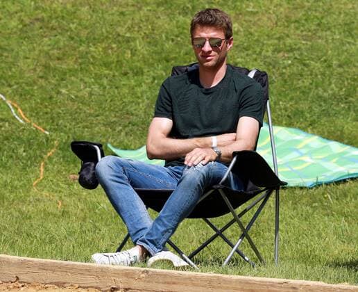 Lisa Müller and horse Stand by me at the dressage competition Grand Prix Special Here Thomas Müller enjoys the beautiful weather in the Camingstuhl Horse International 2019 Munich 01 06 2019