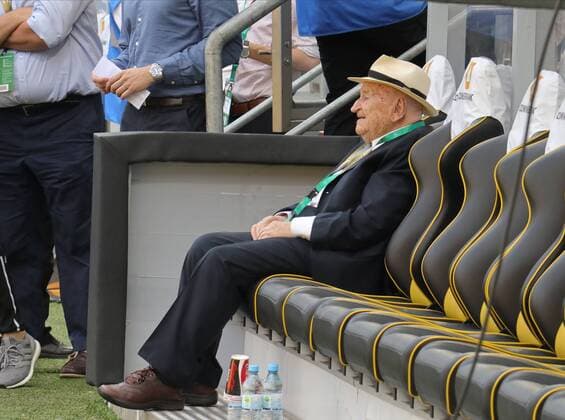 The honorary president of the DFB, Egidius Braun, who comes from Aachen, will be in the stadium 05 06 2019 Public training of the German national team DFB up close in Aachen.