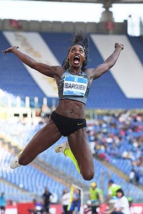 Rome , Athletics, IAAF Diamond League, Golden Gala Pietro Mennea, Diamond League Roma 2019, 06 06 2019, Stadio Olimpico Roma, Caterine Ibarguen, Colombia, Long Jump Women